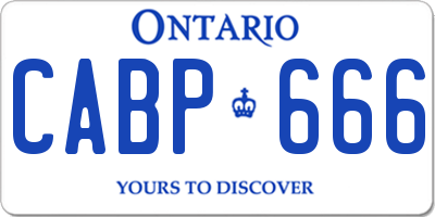 ON license plate CABP666