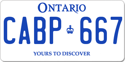 ON license plate CABP667