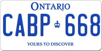 ON license plate CABP668