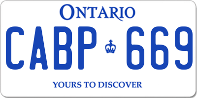 ON license plate CABP669