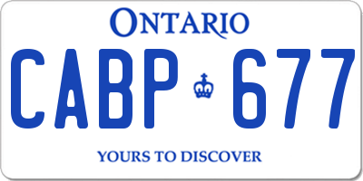 ON license plate CABP677