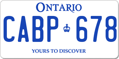 ON license plate CABP678