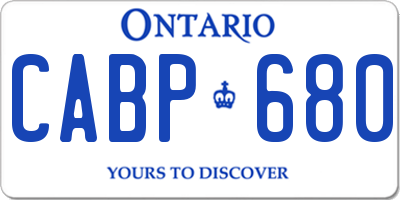 ON license plate CABP680