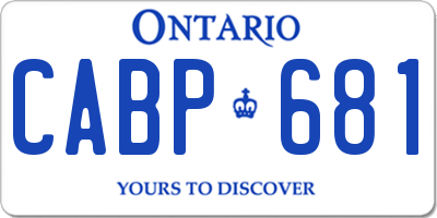 ON license plate CABP681