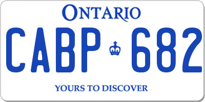 ON license plate CABP682