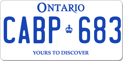 ON license plate CABP683