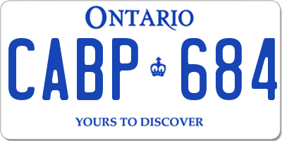 ON license plate CABP684