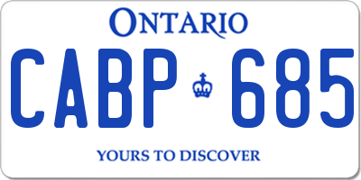 ON license plate CABP685