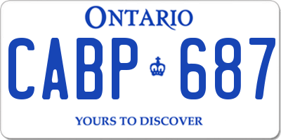 ON license plate CABP687