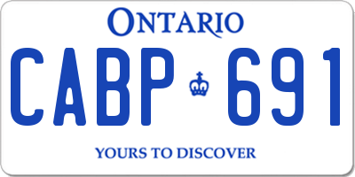 ON license plate CABP691