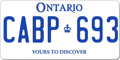 ON license plate CABP693