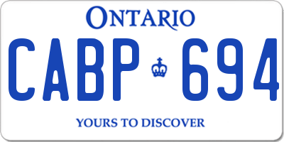 ON license plate CABP694