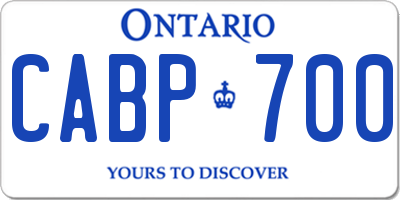 ON license plate CABP700