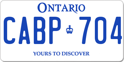 ON license plate CABP704