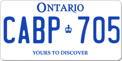 ON license plate CABP705