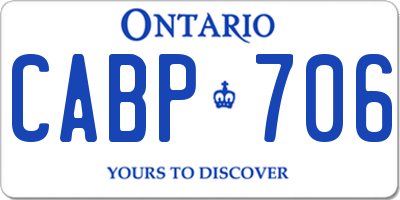 ON license plate CABP706