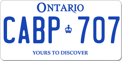 ON license plate CABP707