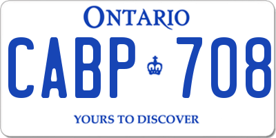 ON license plate CABP708