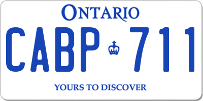 ON license plate CABP711