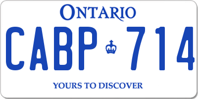 ON license plate CABP714