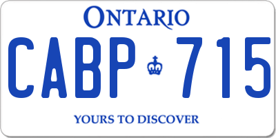 ON license plate CABP715