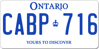 ON license plate CABP716