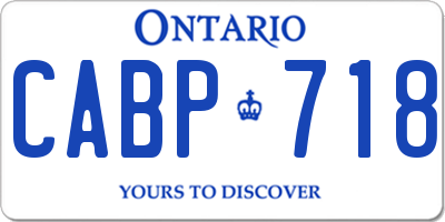 ON license plate CABP718