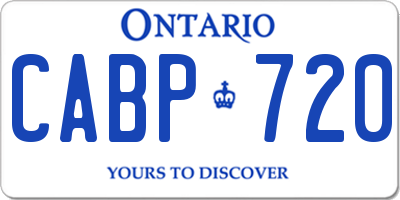 ON license plate CABP720