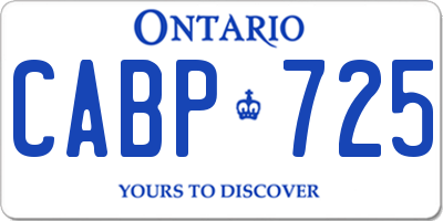 ON license plate CABP725