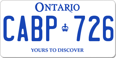 ON license plate CABP726