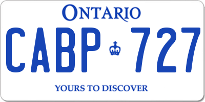 ON license plate CABP727