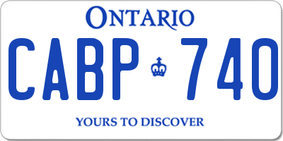 ON license plate CABP740