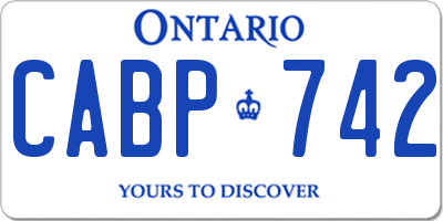 ON license plate CABP742