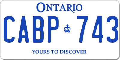 ON license plate CABP743