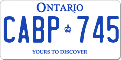 ON license plate CABP745