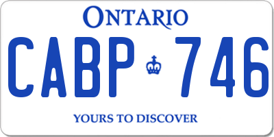 ON license plate CABP746