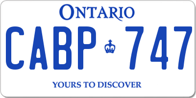 ON license plate CABP747