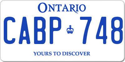 ON license plate CABP748