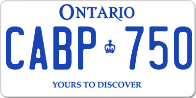 ON license plate CABP750