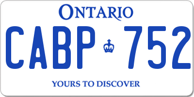 ON license plate CABP752