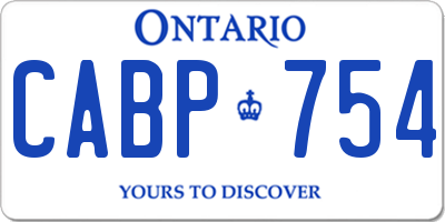 ON license plate CABP754