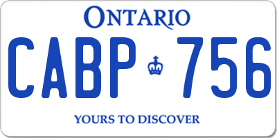 ON license plate CABP756