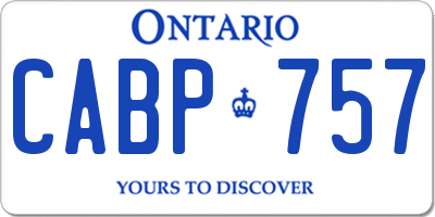 ON license plate CABP757