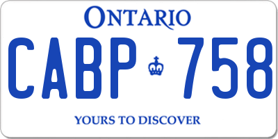 ON license plate CABP758