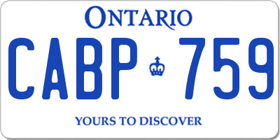 ON license plate CABP759