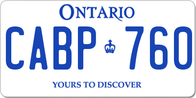 ON license plate CABP760