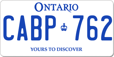 ON license plate CABP762