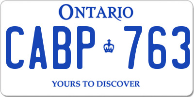 ON license plate CABP763