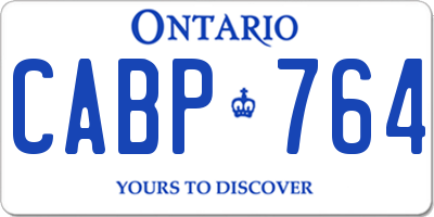 ON license plate CABP764