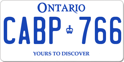 ON license plate CABP766